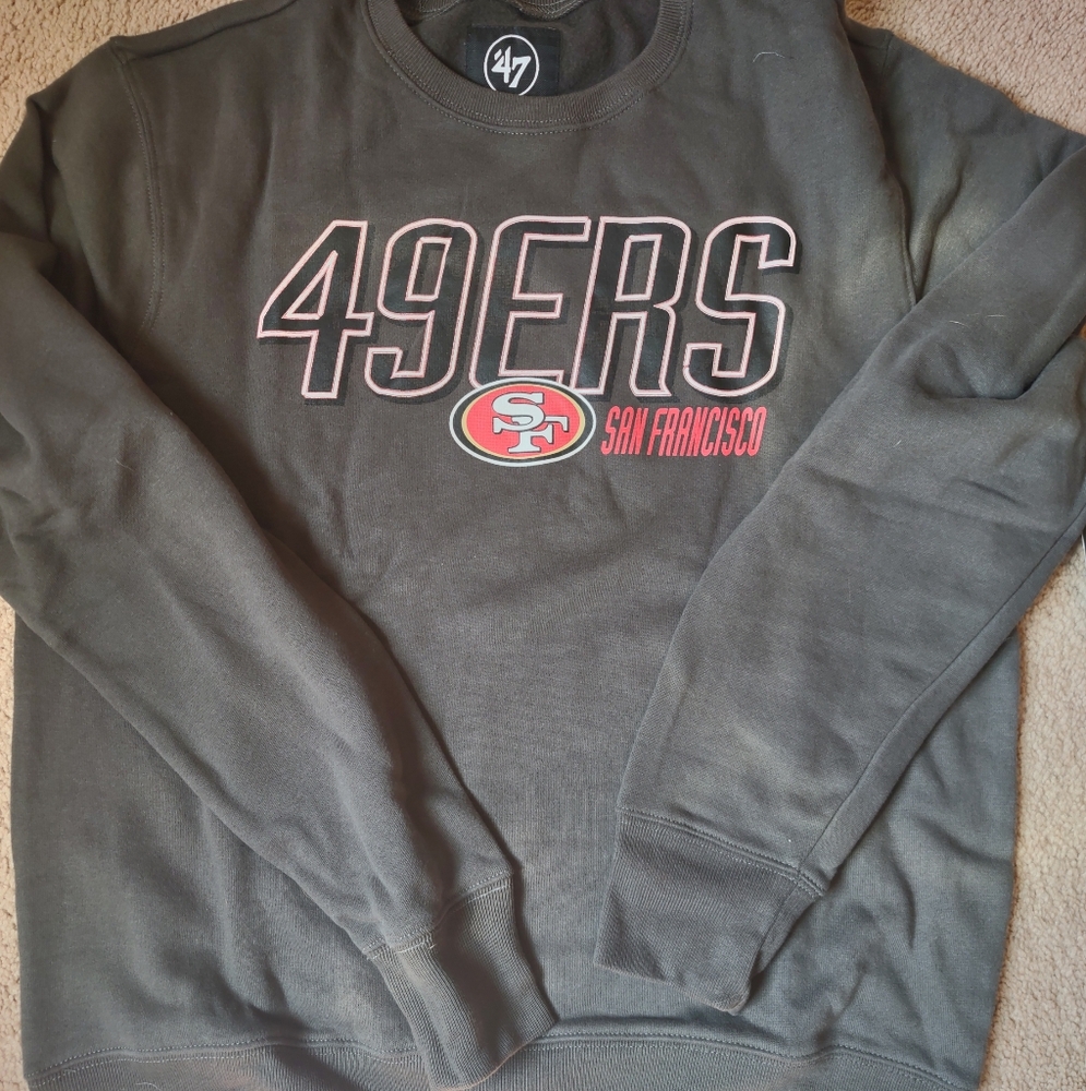 47 Brand Men's Gray 49ers Crewneck Sweater - Size Large
